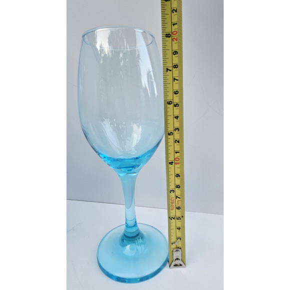 Cristar Ripja Sky Blue 13oz Stemmed 8" Wine Goblet -Set Of 4 - Picture 2 of 8